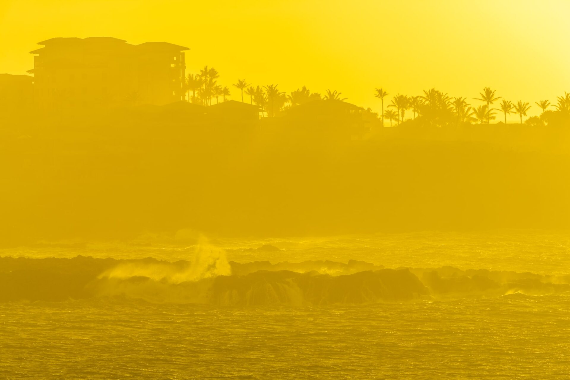 Orange haze in the air from Maui wildfires
