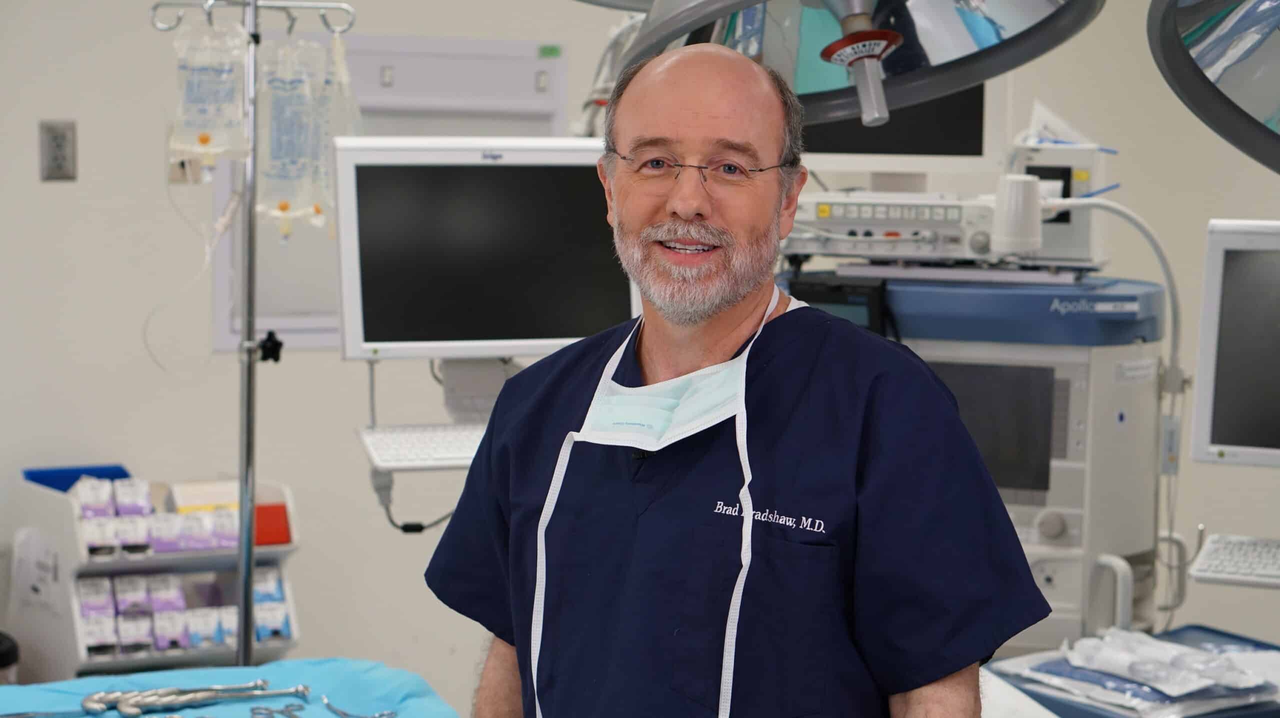 a doctor in scrubs in a surgery center