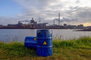 chemical waste drums