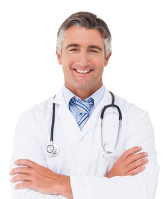 A doctor with his arms crossed.